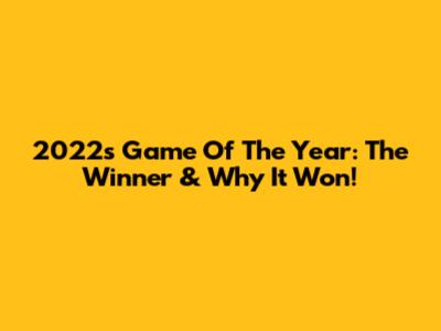 2022's Game Of The Year: The Winner & Why It Won!