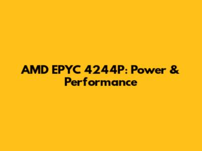 AMD EPYC 4244P: Power & Performance