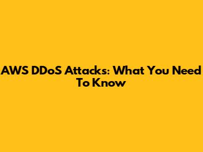 AWS DDoS Attacks: What You Need To Know