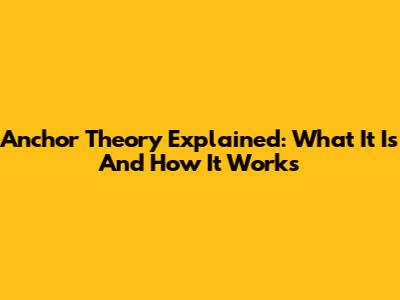 Anchor Theory Explained: What It Is And How It Works