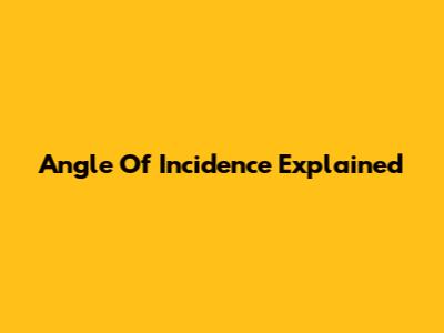 Angle Of Incidence Explained