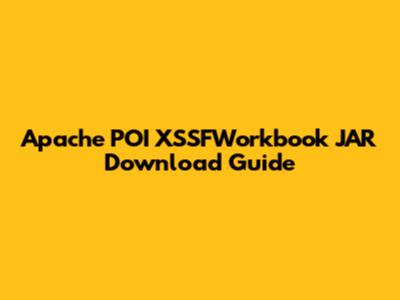 Apache POI XSSFWorkbook JAR Download Guide
