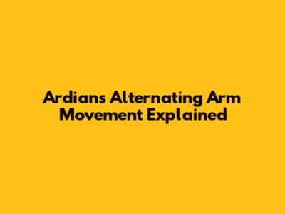 Ardian's Alternating Arm Movement Explained