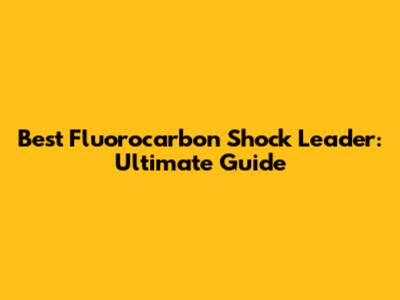 Best Fluorocarbon Shock Leader: Ultimate Guide