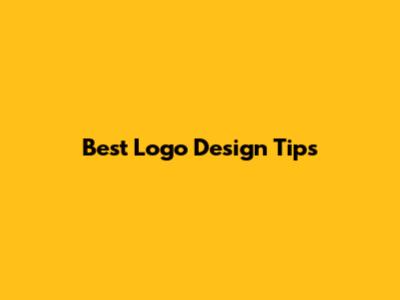 Best Logo Design Tips