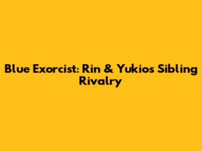 Blue Exorcist: Rin & Yukio's Sibling Rivalry
