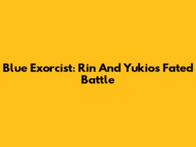 Blue Exorcist: Rin And Yukio's Fated Battle