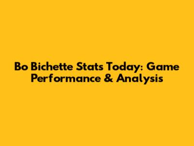 Bo Bichette Stats Today: Game Performance & Analysis