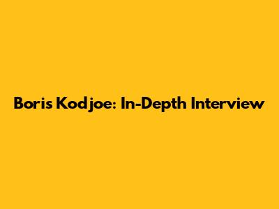 Boris Kodjoe: In-Depth Interview