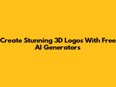 Create Stunning 3D Logos With Free AI Generators