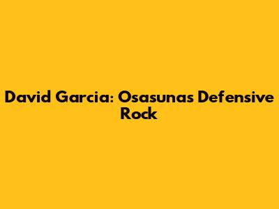 David Garcia: Osasuna's Defensive Rock