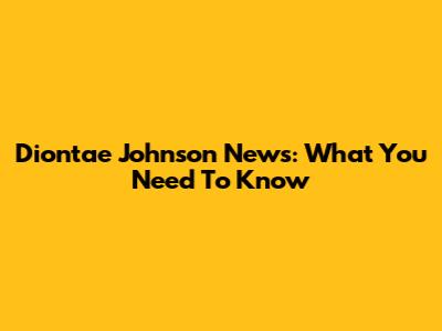 Diontae Johnson News: What You Need To Know