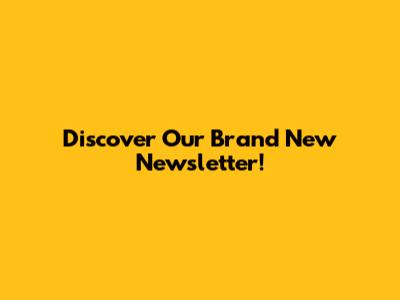 Discover Our Brand New Newsletter!