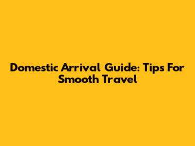 Domestic Arrival Guide: Tips For Smooth Travel