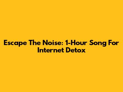 Escape The Noise: 1-Hour Song For Internet Detox