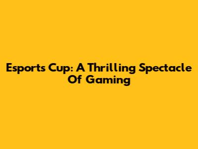 Esports Cup: A Thrilling Spectacle Of Gaming
