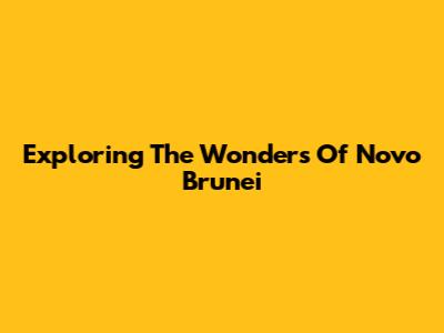 Exploring The Wonders Of Novo Brunei