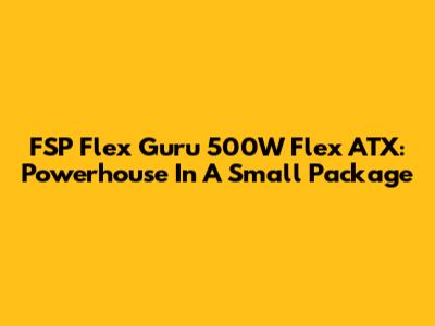 FSP Flex Guru 500W Flex ATX: Powerhouse In A Small Package