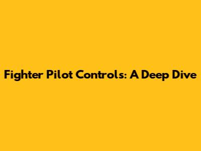 Fighter Pilot Controls: A Deep Dive