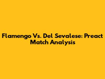 Flamengo Vs. Del Sevalese: Preact Match Analysis