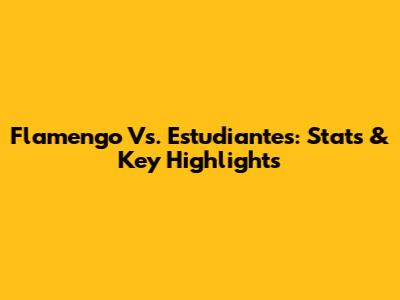 Flamengo Vs. Estudiantes: Stats & Key Highlights