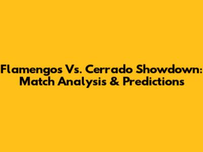 Flamengos Vs. Cerrado Showdown: Match Analysis & Predictions
