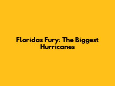 Florida's Fury: The Biggest Hurricanes