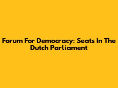 Forum For Democracy: Seats In The Dutch Parliament