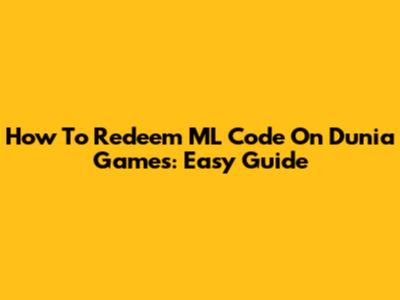 How To Redeem ML Code On Dunia Games: Easy Guide