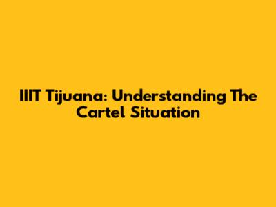 IIIT Tijuana: Understanding The Cartel Situation