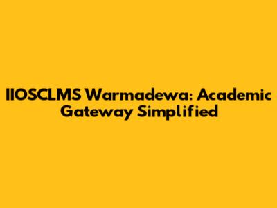 IIOSCLMS Warmadewa: Academic Gateway Simplified