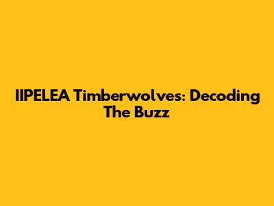IIPELEA Timberwolves: Decoding The Buzz