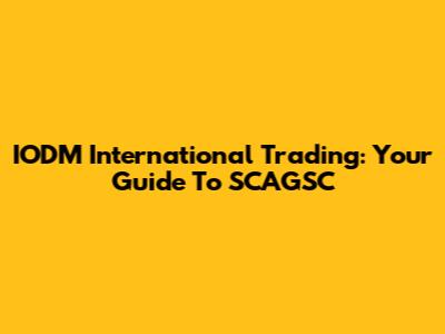IODM International Trading: Your Guide To SCAGSC