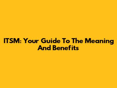 ITSM: Your Guide To The Meaning And Benefits