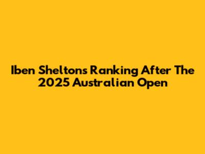 Iben Shelton's Ranking After The 2025 Australian Open