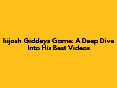 Iiijosh Giddey's Game: A Deep Dive Into His Best Videos