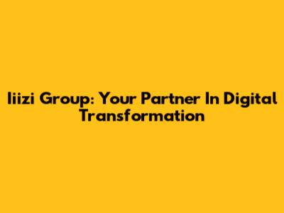 Iiizi Group: Your Partner In Digital Transformation