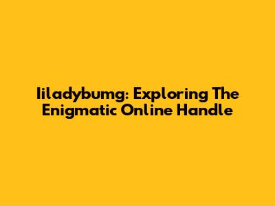 Iiladybumg: Exploring The Enigmatic Online Handle