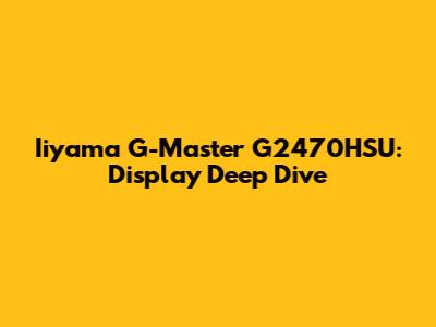Iiyama G-Master G2470HSU: Display Deep Dive