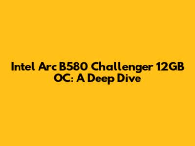 Intel Arc B580 Challenger 12GB OC: A Deep Dive