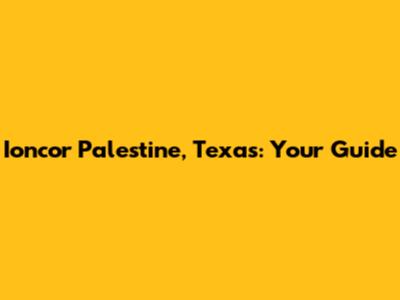 Ioncor Palestine, Texas: Your Guide