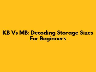 KB Vs MB: Decoding Storage Sizes For Beginners