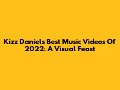 Kizz Daniel's Best Music Videos Of 2022: A Visual Feast