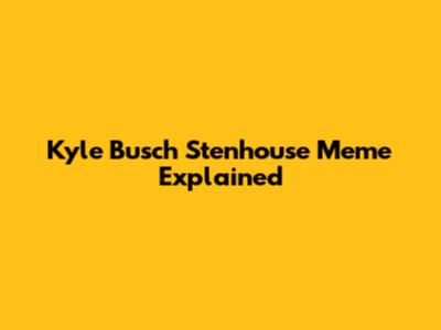 Kyle Busch Stenhouse Meme Explained