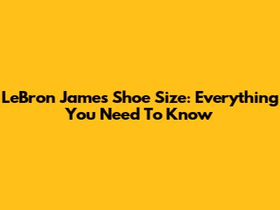 LeBron James' Shoe Size: Everything You Need To Know
