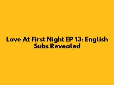 Love At First Night EP 13: English Subs Revealed