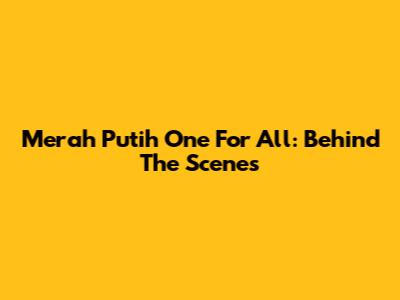 Merah Putih One For All: Behind The Scenes
