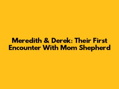 Meredith & Derek: Their First Encounter With Mom Shepherd
