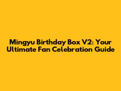 Mingyu Birthday Box V2: Your Ultimate Fan Celebration Guide