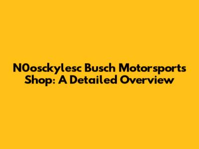 N0osckylesc Busch Motorsports Shop: A Detailed Overview